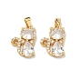 Латунные микропаве прозрачные подвески с фианитом, подвески в форме кошки