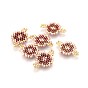 MIYUKI & TOHO Handmade Japanese Seed Beads Links, Loom Pattern, Flat Round