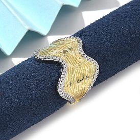 Кольца-манжеты с микропаве из латуни и прозрачными кубическими цирконами для женщин, без кадмия, без никеля и без свинца, волна