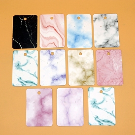 Tarjetas de la exhibición de joyería de papel, para pendiente, collares pendientes, rectángulo con patrón de mármol