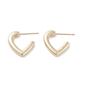 Half Heart Alloy Studs Earrings for Women, with 304 Stainless Steel Pins