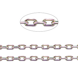 Revestimiento iónico (ip) 304 cadenas portacables de acero inoxidable, cadenas de corte de diamante, soldada, facetados, con carrete, oval