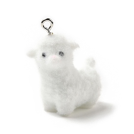 Кулоны из флокированной смолы, овца, с железной платиной петлей