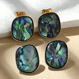 304 из нержавеющей стали серьги, с оболочкой, ионное покрытие (ip), овальные