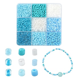 Ensembles de perles de rocaille en verre de style mixte, ronde