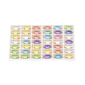 Aurora(jm) пришиваем горный хрусталь, граненый стеклянный горный хрусталь, многожильных ссылки, с латунной оправой золотистого цвета, лошадиный глаз 