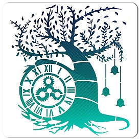 Plastic Reusable Drawing Painting Stencils Templates, for Painting on Scrapbook Fabric Canvas Tiles Floor Furniture Wood, Square