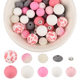 DIY Jewelry Making Kit, Including Imitation Pearl Acrylic & Silicone Beads