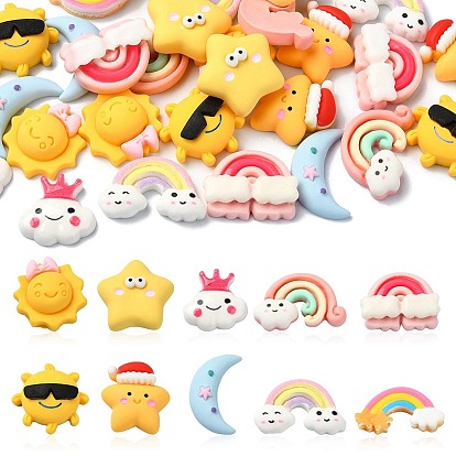 30 шт 10 стили кабошоны из непрозрачной смолы, разнообразные