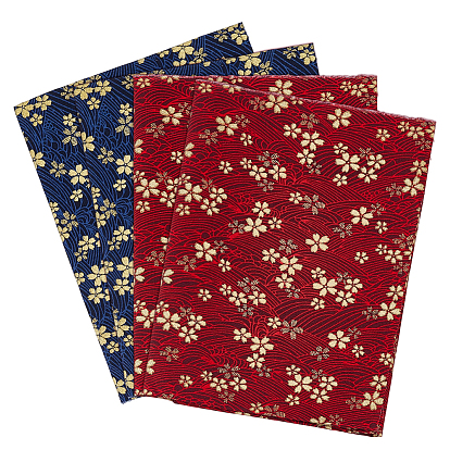 4шт. 2 цвета, японский стиль, цветочный узор, хлопчатобумажная ткань, для аксессуаров для одежды, квадратный