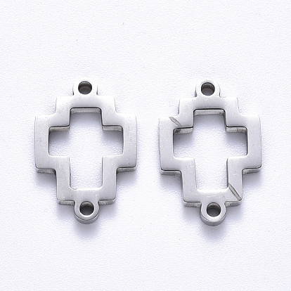 201 Stainless Steel Links Connectors, Laser Cut, Hollow, Cross
