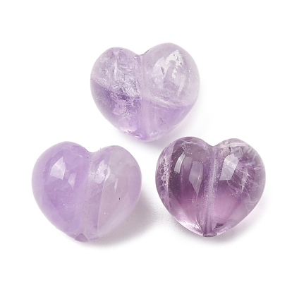 Натуральные полосатые бусины из аметиста, сердце