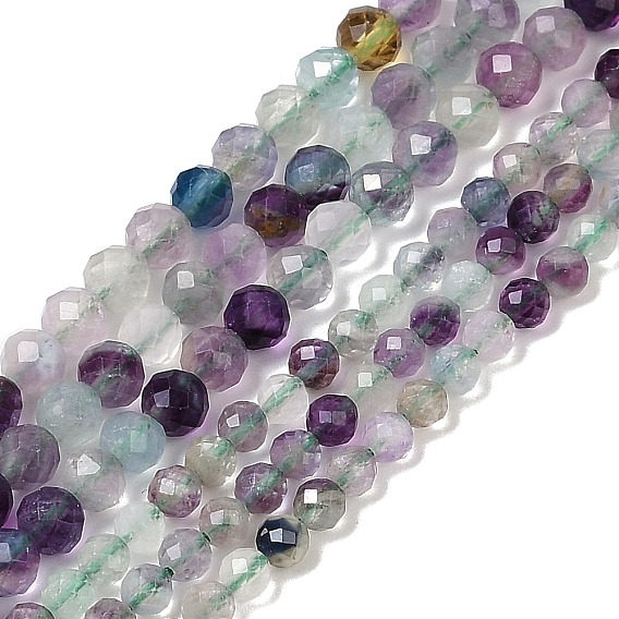 Природного флюорита бисер нитей, граненые, круглые
