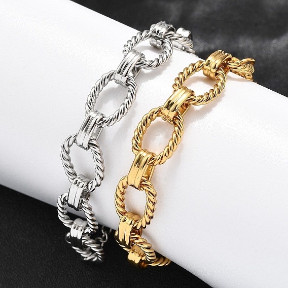 304 женские браслеты-цепочки с овальными звеньями из нержавеющей стали