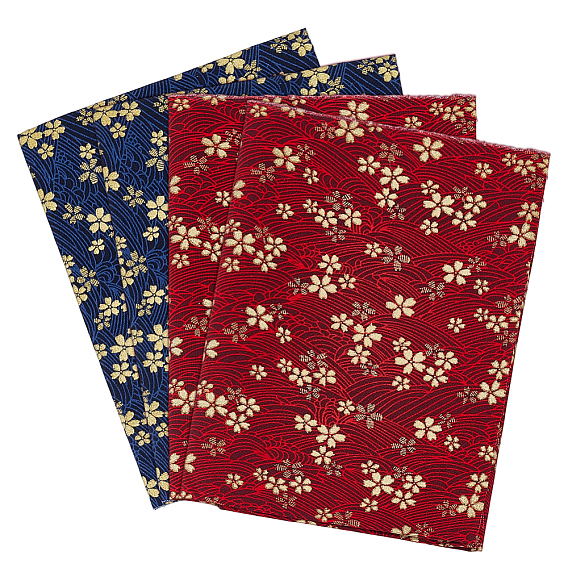 4 piezas 2 colores tela de fibra de algodón con estampado floral estilo japonés, para accesorios de ropa, plaza