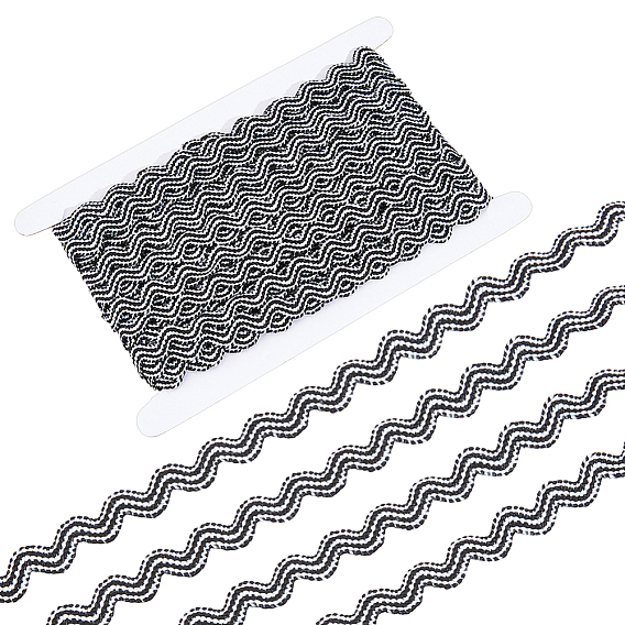 12.5ярдов плетеной волнистой полиэстерной ленты, аксессуары для одежды, с картой дисплея 1pc картона