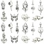 50шт 10 подвески из сплава в готическом тибетском стиле, античное серебро, сердце и крыло и бабочка и роза