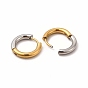 Two Tone 304 Stainless Steel Huggie Hoop Earrings for Women