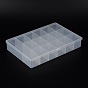 Plastic Bead Storage Containers, 17 Compartments, Rectangle, 18.5x27x4.5cm