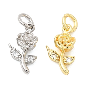 Латунные микро проложить кубического циркония прелести, цветок, долговечный, стойки покрытие, с целью перехода в кольце