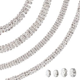 Cuentas de diamantes de imitación de latón arricraft, para la artesanía de joyería haciendo hallazgos, Grado A, Rondana plana