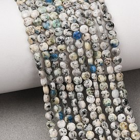 Brins de perles en pierre naturelle k 2, plat rond, facette