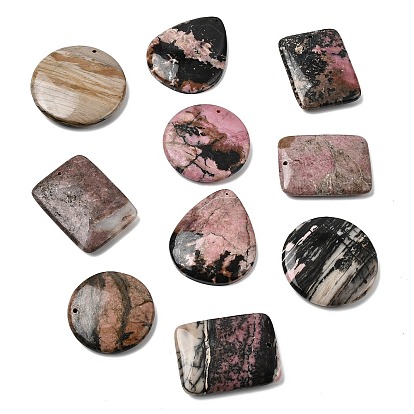 Природные подвески родонит, разнообразные