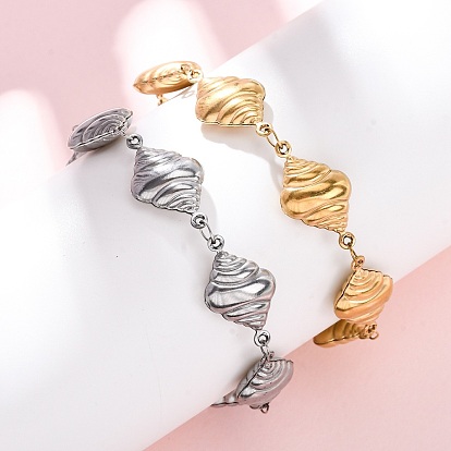 304 Браслеты из нержавеющей стали в форме спиральной ракушки для женщин