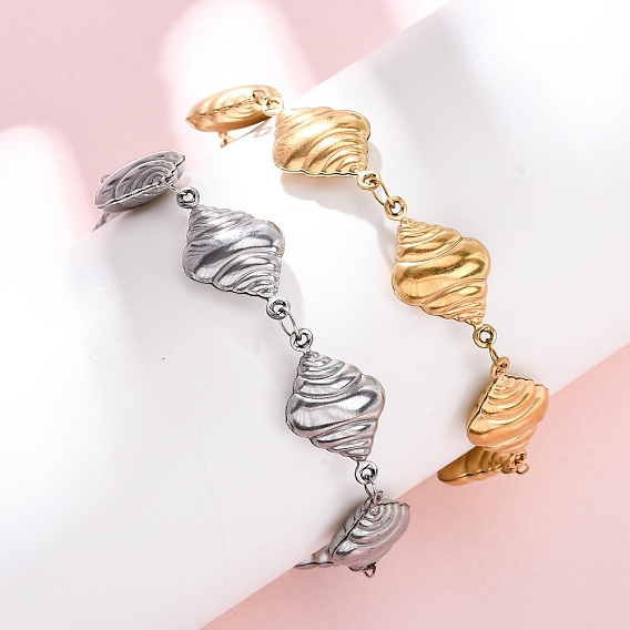 304 Браслеты из нержавеющей стали в форме спиральной ракушки для женщин