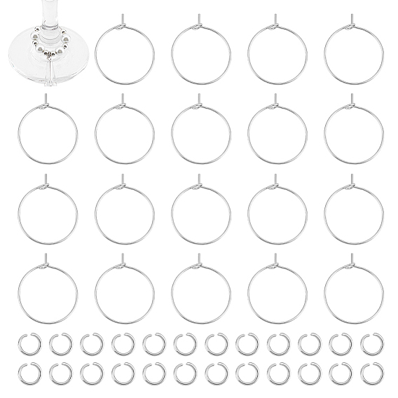 120шт. 316 фурнитура для сережек-колец из хирургической нержавеющей стали, кольца для бокалов вина, с 200 шт. 304 соединительными кольцами из нержавеющей стали