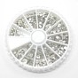 1 Box Garment Accessories Glass Flat Back Rhinestone, Grade A, Back Plated, Faceted Half Round, 2~5x1~2mm