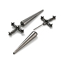 Alloy with Rhinestone Front Back Stud Earrings, Gothic Sword Shape
