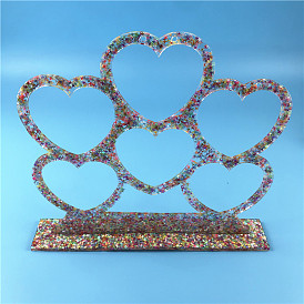 Multi-Heart Earring Display Stand Silicone Molds, Resin Casting Molds, For UV Resin, Epoxy Resin Craft Making