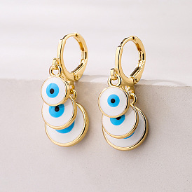 Devil Eye Earrings for Women: Unique Copper Gold Plated Oil Drop Ear Jewelry