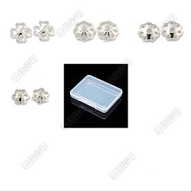48pcsc 4 estilos 925 tapas de cuentas de plata esterlina, multi-pétalo, flor