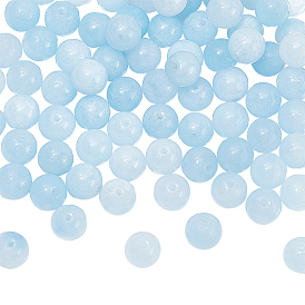 2 нити натуральные халцедоновые бусины нити, имитация аквамарин, окрашенная и подогревом, круглые