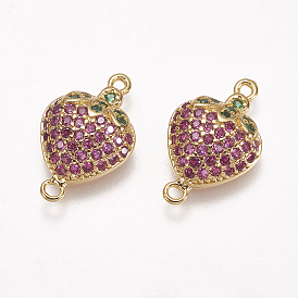 Латунные микро проложить кубических ссылки циркония, клубника, красочный