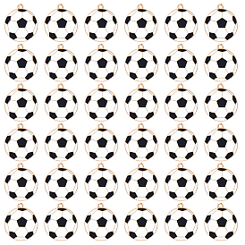 40 шт. Подвески из сплава эмали, без свинца и без кадмия, золотые, футбольное очарование