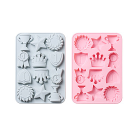 Crown/Trophy/Star ShapeDIY Silicone Molds, Fondant Molds, Resin Casting Molds, for Chocolate, Candy, UV Resin & Epoxy Resin Craft Making