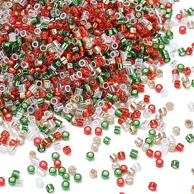4 рождественские цвета 11/0 стеклянные бусины, цилиндр