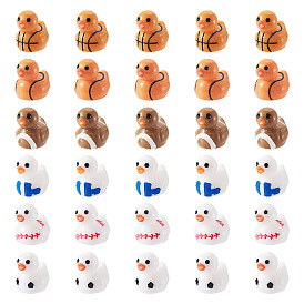 30шт. 6цвета непрозрачные смоляные уточки для демонстрации декоративных элементов, украшения для рабочего стола в автомобиле или домашнем офисе