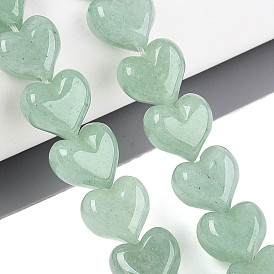 Естественный зеленый авантюрин бисер нитей, сердце