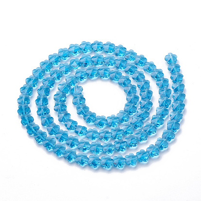 Transparent Glass Beads, Faceted, Plum Blossom