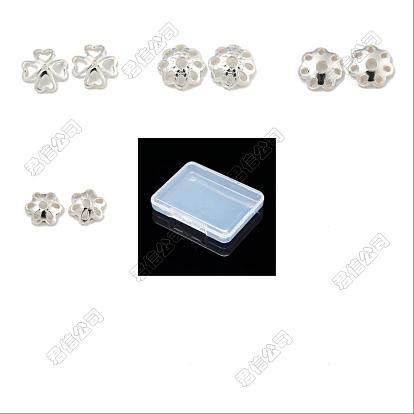 48pcsc 4 estilos 925 tapas de cuentas de plata esterlina, multi-pétalo, flor