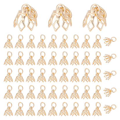 60шт. подставка для цветов с латунным филигранным покрытием и держателями для бусин, 7-лепесток