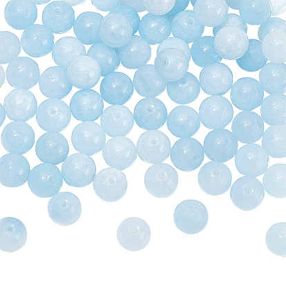 2 нити натуральные халцедоновые бусины нити, имитация аквамарин, окрашенная и подогревом, круглые