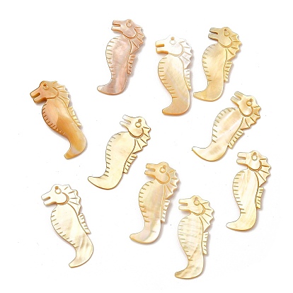 Подвески из натуральной желтой оболочки, прелести морских коньков