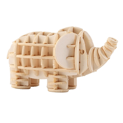 Elephant DIY Wooden Assembly Animal Toys Kits for Boys and Girls, 3D Puzzle Model for Kids, Children Intelligence Toys