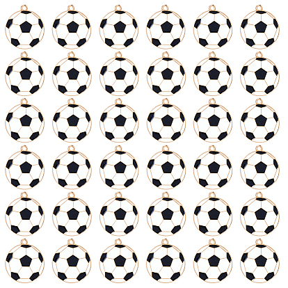 40 шт. Подвески из сплава эмали, без свинца и без кадмия, золотые, футбольное очарование