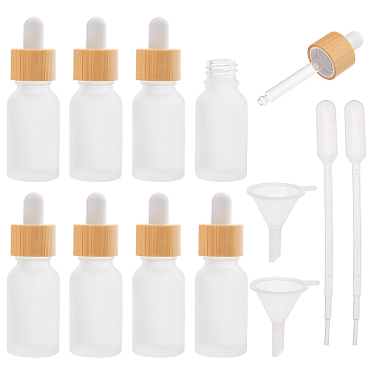 8шт. стеклянные флаконы-капельницы, в комплекте: 2 пластиковый воронкообразный бункер и 2 пипетки для переноса.